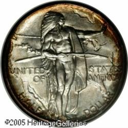 1937-D 50C  Oregon MS68 NGC. A supremely produced a