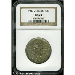 1939-S 50C  Oregon MS65 NGC. Lustrous surfaces are