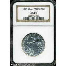 1915-S 50C  Panama-Pacific MS63 NGC. Both sides of