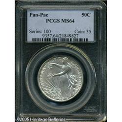 1915-S 50C  Panama-Pacific MS64 PCGS. Matte-like su