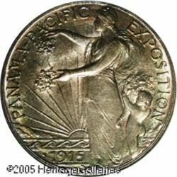 1915-S 50C  Panama-Pacific MS67 NGC. A silky-smooth