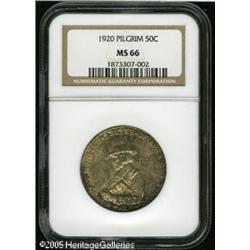 1920 50C  Pilgrim MS66 NGC. Dappled golden-brown, m