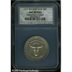 1935 50C  Spanish Trail Unc Details, Improperly Clean