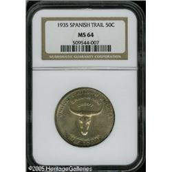 1935 50C  Spanish Trail MS64 NGC. Whispers of champ