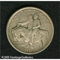 1925 50C  Stone Mountain AU50 Counterstamped Uncertif