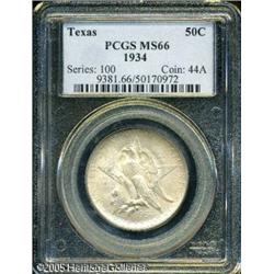 1934 50C  Texas MS66 PCGS. Olive-gray patina overla