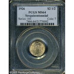 1926 $2 1/2  Sesquicentennial MS64 PCGS. Lustrous l