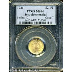 1926 $2 1/2  Sesquicentennial MS64 PCGS. Frosty and