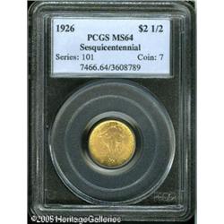 1926 $2 1/2  Sesquicentennial MS64 PCGS. A lovely a