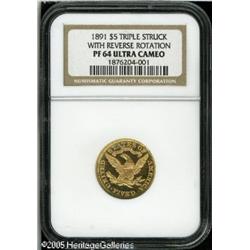 1891 $5 --Triple Struck--PR64 Ultra Cameo NGC. This