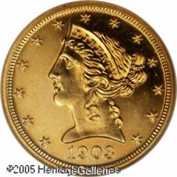 1903 $5  PR63 NGC. Only 154 proof Half Eagles were