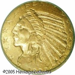 1909-D $5  MS64 PCGS. A well struck near-Gem that i