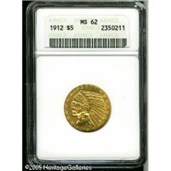 1912 $5  MS62 ANACS. Well struck and lustrous, with