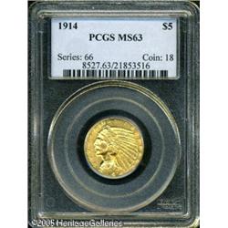 1914 $5  MS63 PCGS. Both sides are originally color