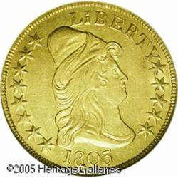 1803 $10  Small Stars Reverse--Scratched--ANACS. AU D