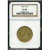 Image 1 : 1851 $10  AU58 NGC. Original, subdued orange-gold s