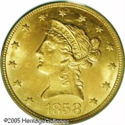 1858-O $10  MS62 PCGS. It has been ten years (Octob