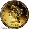 Image 1 : 1905 $10  PR65 Cameo NGC. The 1905 is a rare date a
