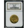 Image 3 : 1907 $10  Wire Rim MS63 NGC. The name Wire Rim stem