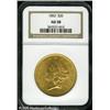 Image 1 : 1852 $20  AU58 NGC. A bold example that has green-g