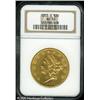 Image 1 : 1855-S $20  AU53 NGC. Bright golden remaining luste