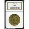 Image 1 : 1855-S $20  AU55 NGC. A scarcer Type One S-mint twe
