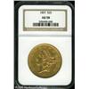 Image 1 : 1857 $20  AU58 NGC. Lightly circulated with a dirty