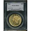 Image 3 : 1864 $20  MS61 PCGS. Nearly every 1864 Double Eagle