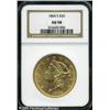Image 3 : 1864-S $20  AU58 NGC. Bright orange-gold in color w