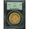 Image 3 : 1867 $20  MS60 PCGS. A scarce date to find in any g