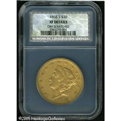1868-S $20  XF40 Details, Obverse Scratched, NCS. T