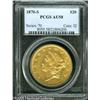 Image 3 : 1870-S $20  AU58 PCGS. Moderately abraded and with