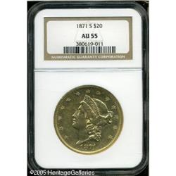 1871-S $20  AU55 NGC. As with most Type Two double