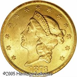 1873 $20  Open 3 MS63 NGC. The more available of th