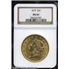 Image 1 : 1875 $20  MS60 NGC. Lustrous and attractive with ap