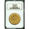 Image 1 : 1875 $20  MS61 NGC. Attractive for the grade with b