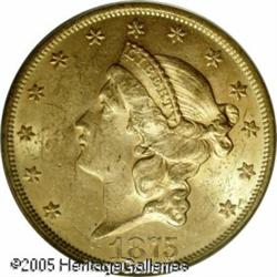 1875 $20  MS62 PCGS. The thick and buttery luster i