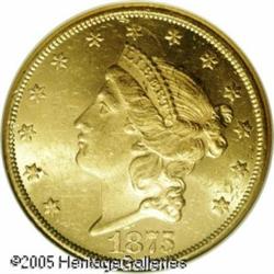 1875-CC $20  MS62 NGC. A little scuffy but showing