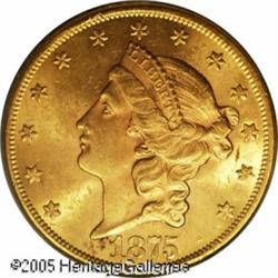 1875-CC $20  MS62 PCGS. Typically well struck with