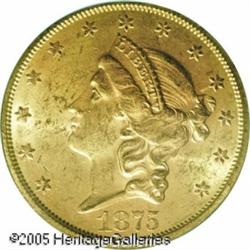 1875-S $20  MS62 PCGS. A pleasing coin for the grad