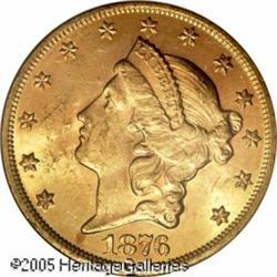 1876 $20  MS62 PCGS. Abundant satiny luster and min