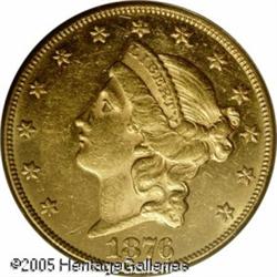 1876-CC $20  AU58 PCGS. The '76-CC is among the mor