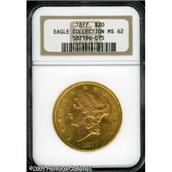 1877 $20  MS62 NGC. Ex: Eagle Collection. The spark