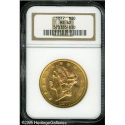 1877 $20  MS62 NGC. First year of the Type Three de