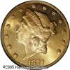 Image 1 : 1877 $20  MS64 PCGS. Many of the Liberty Head doubl