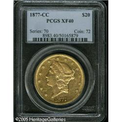 1877-CC $20  XF40 PCGS. A scarcer CC twenty and sel