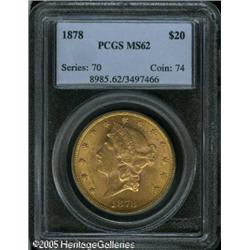 1878 $20  MS62 PCGS. A highly appealing piece with