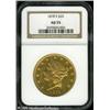 Image 1 : 1878-S $20  AU55 NGC. Moderately abraded light yell