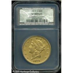 1879-S $20  VF Details, Harshly Cleaned, NCS. Cloud