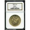 Image 1 : 1880-S $20  MS61 NGC. Sharply struck and highly lus